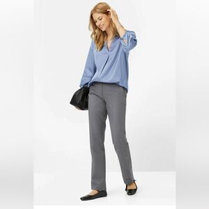 Brax Vian Long Sleeve Blouse Pullover Top Vneck Pink Navy Print size 40/ M